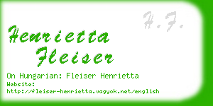 henrietta fleiser business card